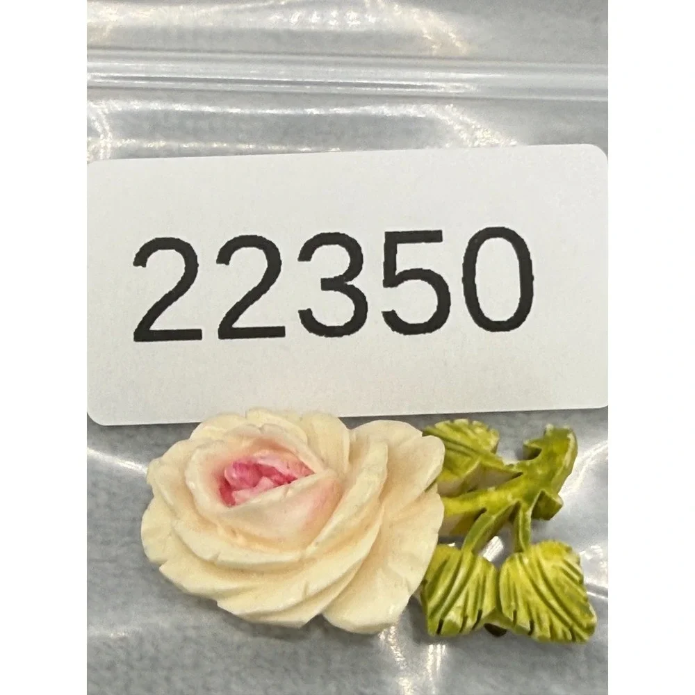 Vintage Celluloid Brooch PInk Flower‎ Spring